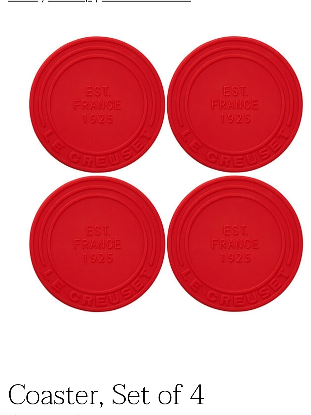 Le Creuset Cerise silicone coasters